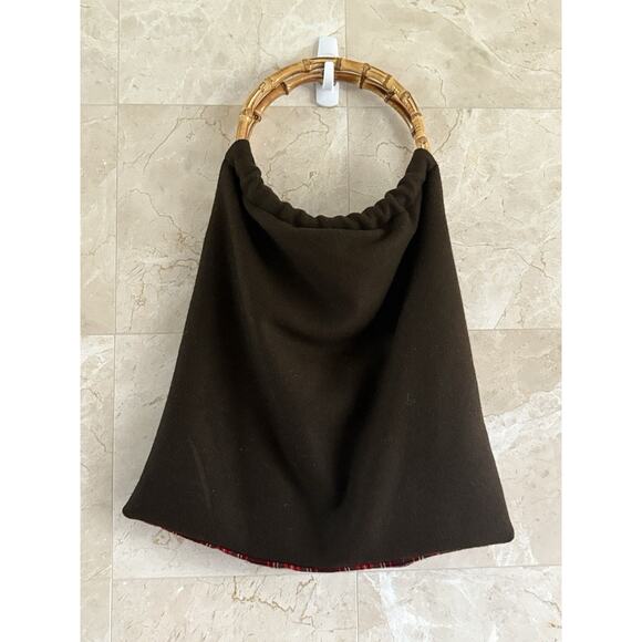 MayaBags Monkey Plaid Purse Bamboo Handle - Legendary Christmas Yankee Swap Gift - Picture 6 of 14